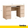 CUBA - Schreibtisch mit 6 Push to Open Schubladen und Tastaturablage H78cm B130cm T50cm - Sonoma Eiche