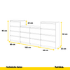 GABRIEL - Kommode / Sideboard mit 14 Schubladen (4+6+4) -  Anthrazit / Beton-Optik H92/70cm B220cm T33cm