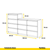 GABRIEL - Kommode / Sideboard mit 10 Schubladen (6+4) - Wotan Eiche / Weiß Gloss H92/70cm B160cm T33cm