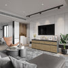 NOAH - Kommode mit 5 Schubladen und 5 Türen - Schlafzimmer Kommode Aufbewahrungsschrank Sideboard - Anthrazit / Wotan Eiche H75cm B200cm T35cm