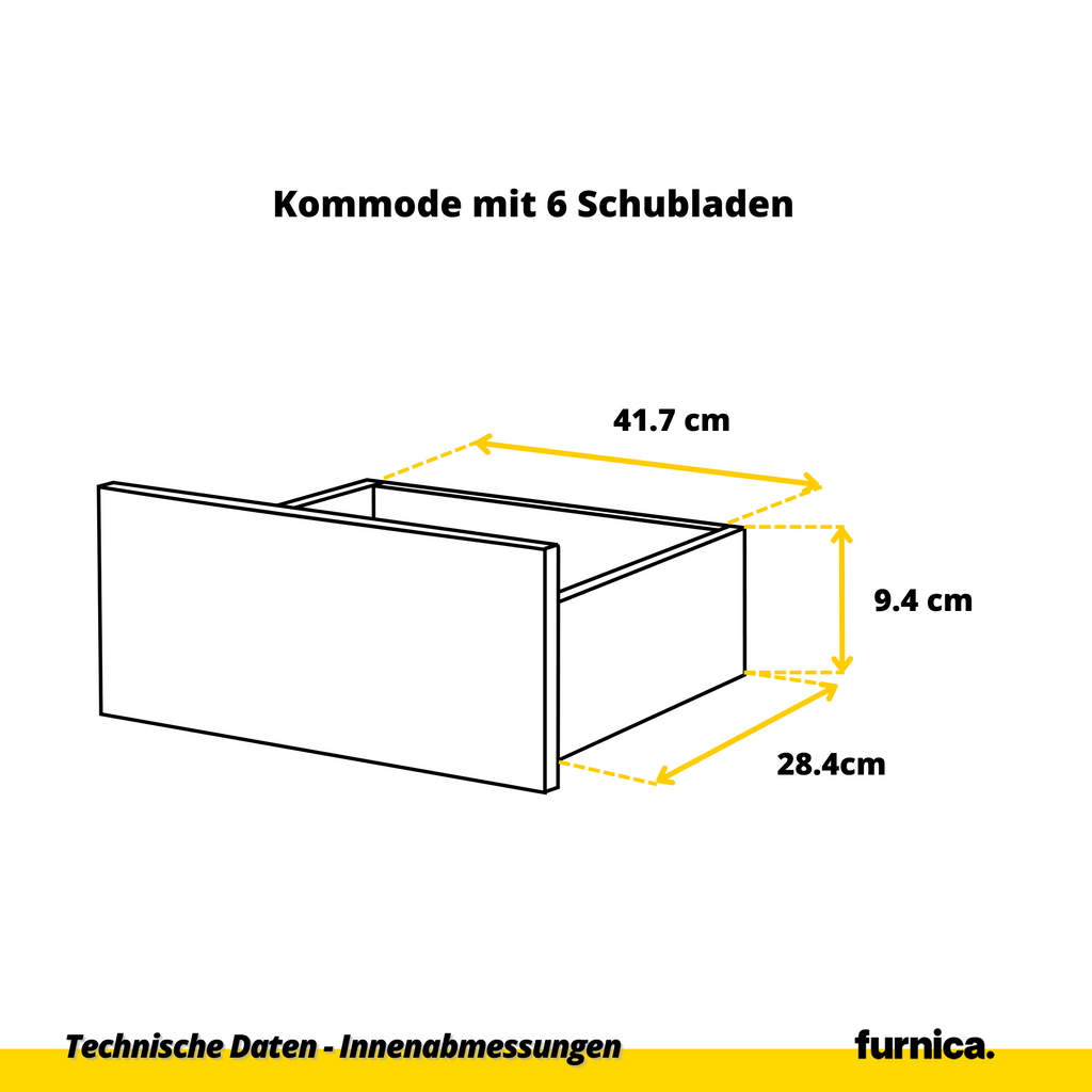 GABRIEL - Kommode / Sideboard mit 10 Schubladen (6+4) - Anthrazit / Beton-Optik H92/70cm B160cm T33cm