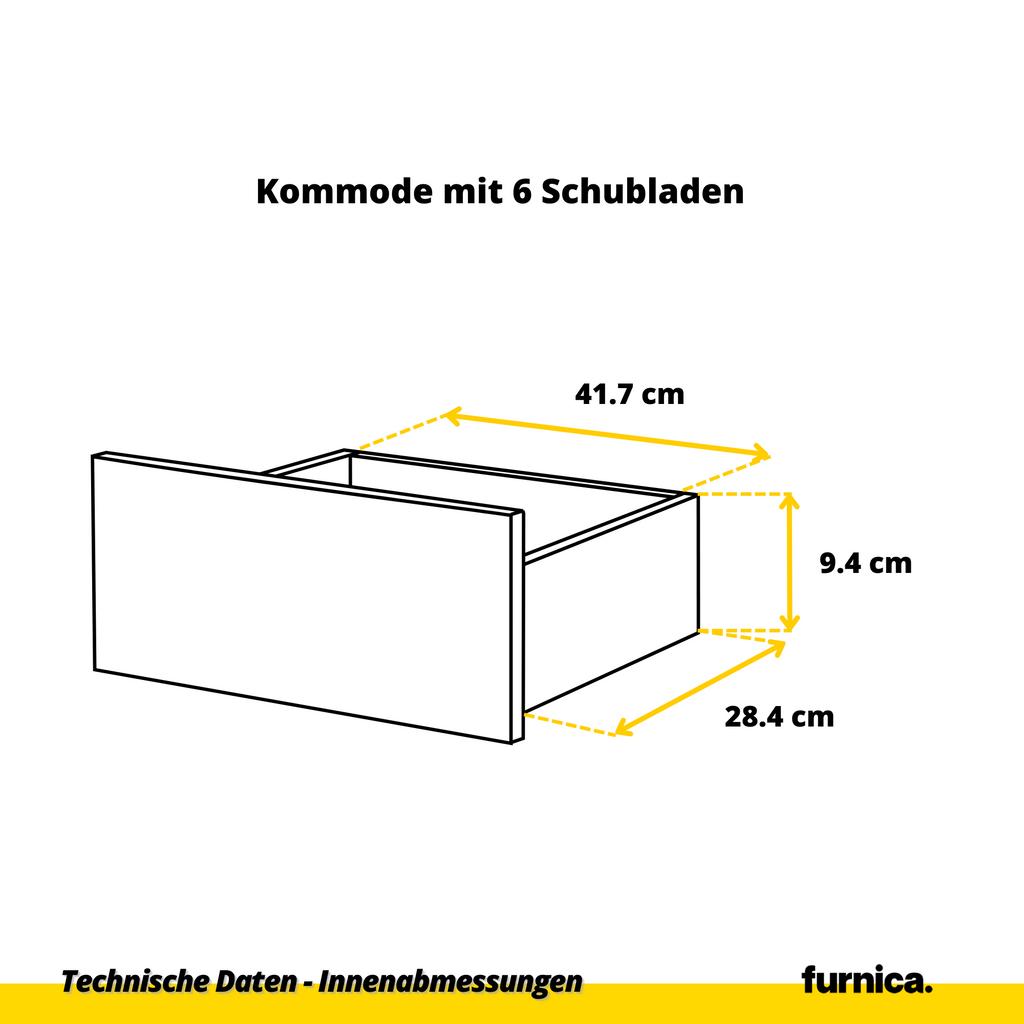 GABRIEL - Kommode / Sideboard mit 14 Schubladen (4+6+4) - Weiß Gloss H92/70cm B220cm T33cm