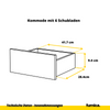 GABRIEL - Kommode / Sideboard mit 10 Schubladen (6+4) - Weiß Matt / Anthrazit Gloss H92/70cm B160cm T33cm