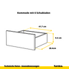 GABRIEL - Kommode / Sideboard mit 10 Schubladen (6+4) - Weiß Matt / Beton-Optik H92/70cm B160cm T33cm
