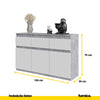 NOAH - Kommode / Sideboard mit 3 Schubladen und 3 Türen - Beton-Optik / Weiß Matt H75cm B120cm T35cm