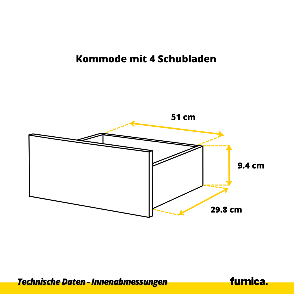 GABRIEL - Kommode / Sideboard mit 14 Schubladen (4+6+4) -  Anthrazit / Weiß Matt H92/70cm B220cm T33cm