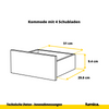 GABRIEL - Kommode / Sideboard mit 10 Schubladen (6+4) - Weiß Matt H92/70cm B160cm T33cm