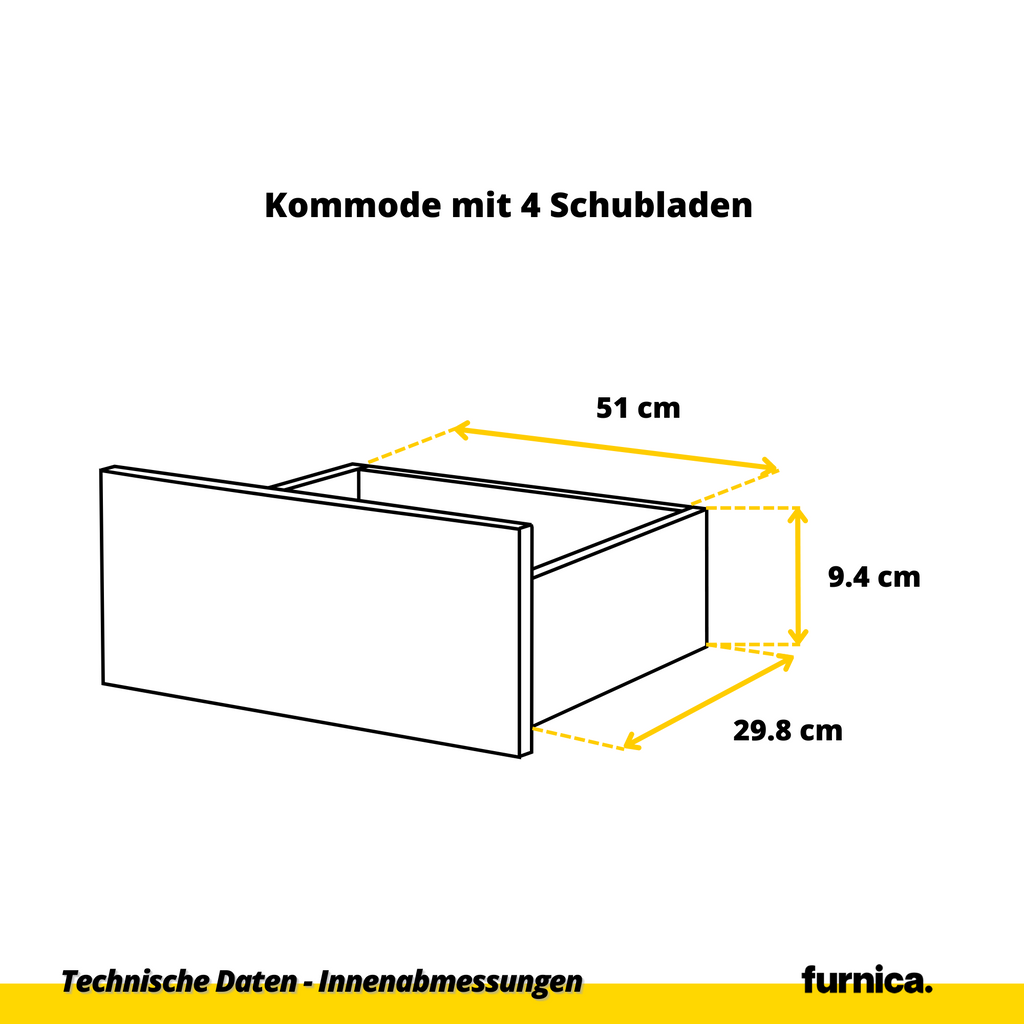 GABRIEL - Kommode / Sideboard mit 10 Schubladen (6+4) - Sonoma Eiche H92/70cm B160cm T33cm