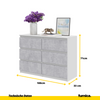 GABRIEL - Kommode / Sideboard mit 6 Schubladen - Weiß Matt / Beton-Optik H71cm B100cm TD33cm