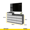 GABRIEL - Kommode / Sideboard mit 10 Schubladen (6+4) - Anthrazit / Weiß Matt H92/70cm B160cm T33cm