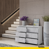 GABRIEL - Kommode / Sideboard mit 6 Schubladen - Weiß Matt / Beton-Optik H71cm B100cm TD33cm