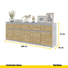 NOAH - Kommode / Sideboard mit 5 Schubladen und 5 Tür - Beton-Optik / Wotan Eiche H75cm B80cm T35cm