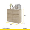 NOAH - Kommode / Sideboard mit 2 Schubladen und 2 Türen - Sonoma Eiche H75cm B80cm T35cm