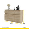 NOAH - Kommode / Sideboard mit 3 Schubladen und 3 Türen - Sonoma Eiche H75cm B120cm T35cm