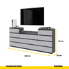 GABRIEL - Kommode / Sideboard mit 14 Schubladen (4+6+4) -  Anthrazit / Beton-Optik H92/70cm B220cm T33cm