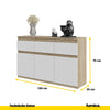 NOAH - Kommode / Sideboard mit 3 Schubladen und 3 Türen - Sonoma Eiche / Weiß Matt H75cm B120cm T35cm