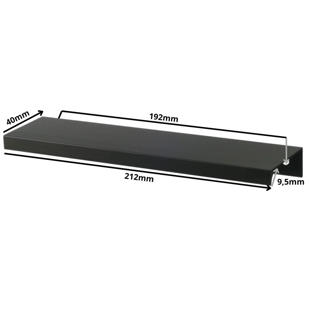 Edge Grip Rundprofil-Griff 192mm (212mm Gesamtlänge) - Schwarz Matt