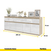 NOAH - Kommode / Sideboard mit 5 Schubladen und 5 Tür - Sonoma Eiche / Weiß Gloss H75cm B80cm T35cm