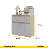 NOAH - Kommode / Sideboard mit 2 Schubladen und 2 Türen - Sonoma Eiche / Beton-Optik H75cm B80cm T35cm