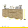 NOAH - Kommode / Sideboard mit 5 Schubladen und 5 Tür - Wotan Eiche H75cm B80cm T35cm