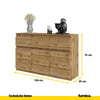 NOAH - Kommode / Sideboard mit 3 Schubladen und 3 Türen - Wotan Eiche H75cm B120cm T35cm