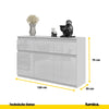 NOAH - Kommode / Sideboard mit 3 Schubladen und 3 Türen - Weiß Matt / Weiß Gloss H75cm B120cm T35cm