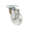 Möbelrad mit Platte - transparent - Chrom - Ø7,5cm