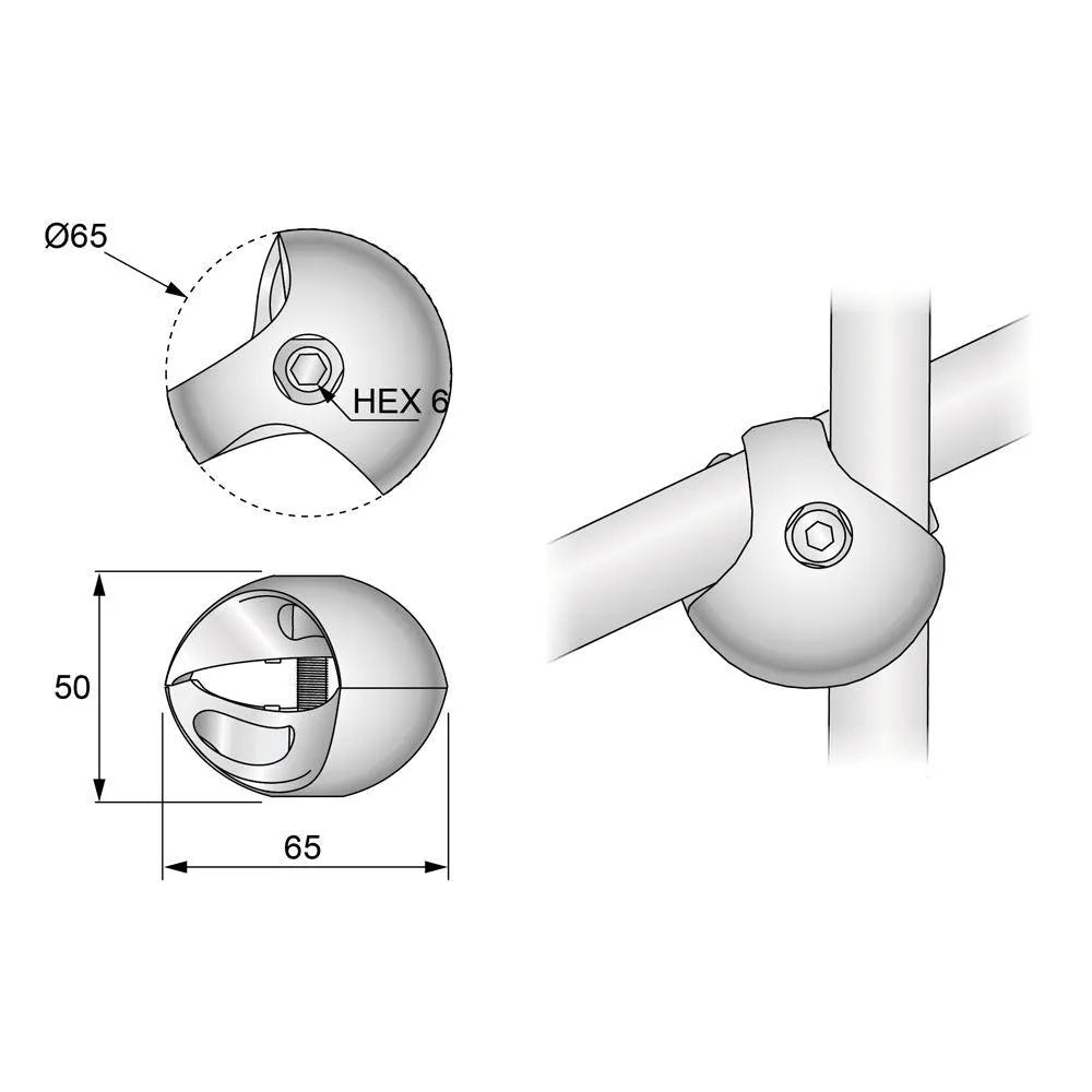 25mm Doppelstecker, Chrom – Furnica