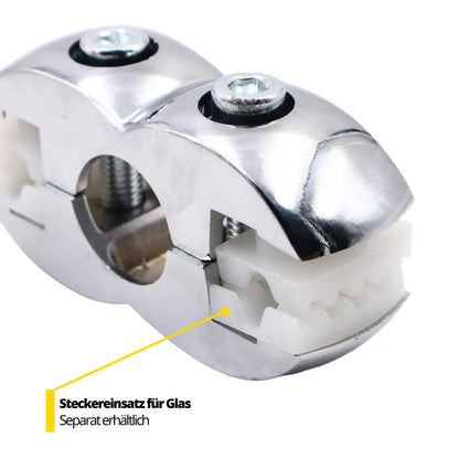 25mm Doppelter Verbindungsstecker für Glas und Platten, Chrom – Furnica
