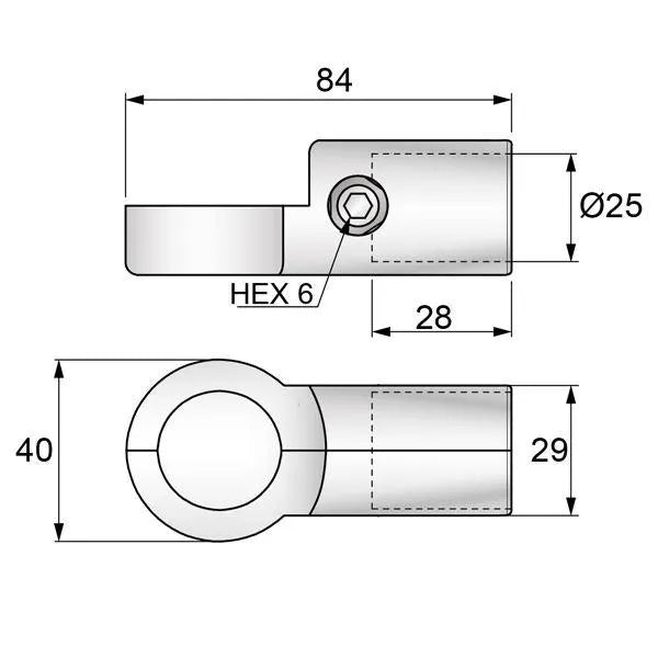 25mm Halber S-Typ Rohrverbinder, Chrom – Furnica