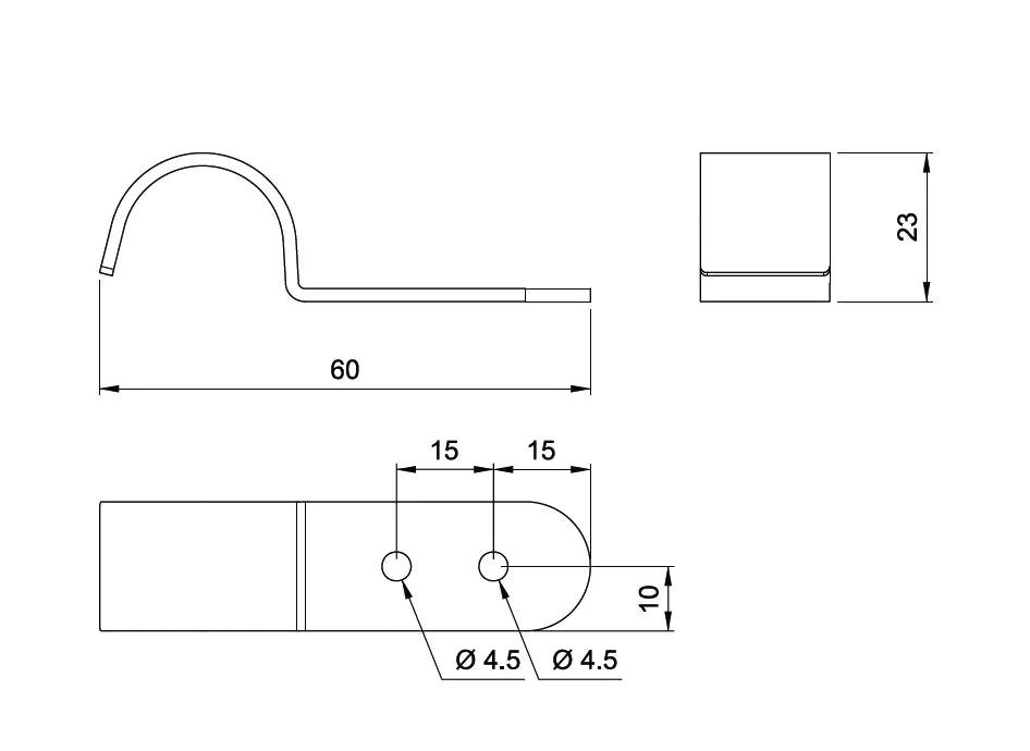 25mm Horizontaler Regalträger, Chrom – Furnica
