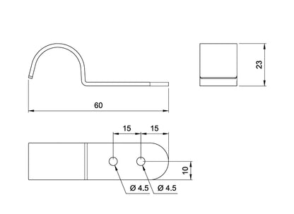 25mm Horizontaler Regalträger, Chrom – Furnica