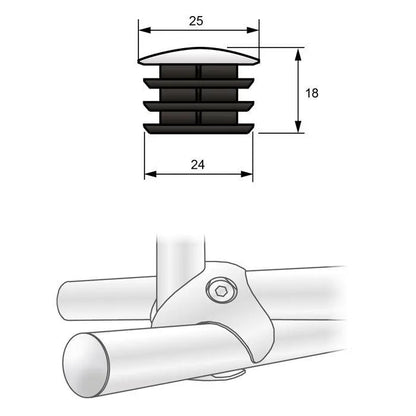 25mm Rohrkappe, Chrom – Furnica