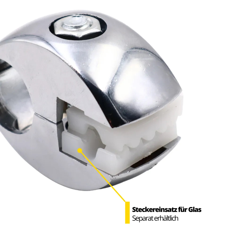 25mm Verbindungsstecker für Glas und Platten, Chrom – Furnica
