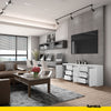 MIKEL - Kommode mit 6 Schubladen und 3 Türen - Schlafzimmer Kommode Aufbewahrungsschrank Sideboard - Weiß Matt / Weiß Glanz H75cm B200cm T35cm