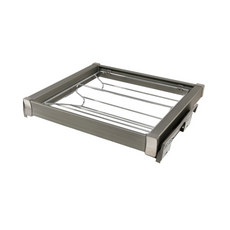 Ausziehbare Ablage für Schuhe 60cm Soft-Close - Chrom/Aluminium - Grau