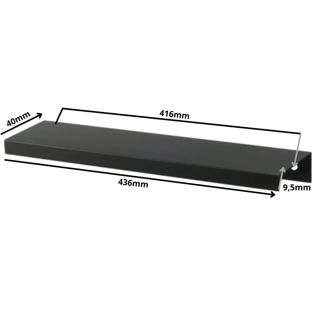 Edge Grip Rundprofil-Griff 416mm (436mm Gesamtlänge) - Schwarz Matt