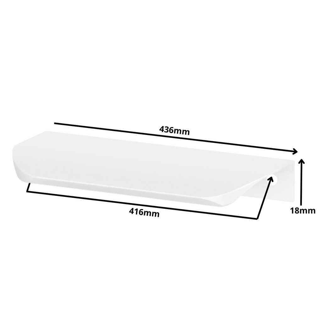 Griffleiste Kantengriff Rund 416mm (436mm Gesamtlänge) - Weiß
