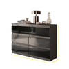 GABRIEL - Kommode / Sideboard mit 6 Schubladen - Anthrazit / Schwarz Gloss H71cm B100cm TD33cm