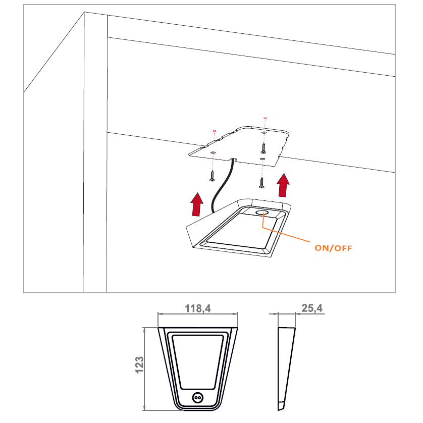 3 Wandhängeschrank LED Lampen + Netzteil (F04)