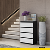 GABRIEL - Kommode / Sideboard mit 4 Schubladen - Schwarz Matt / Weiß Matt H92cm B60cm T33cm