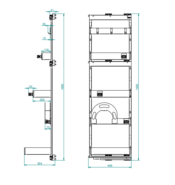 House Master - Hauswirtschaftsauszug rechts für 400mm Schrank - Graphit