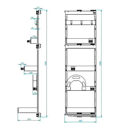 House Master - Hauswirtschaftsauszug rechts für 400mm Schrank - Graphit