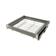 Ausziehbare Aufbewahrungskörbe für 80-cm-Schrank Soft-Close - Einzelner Fachboden - Chrom