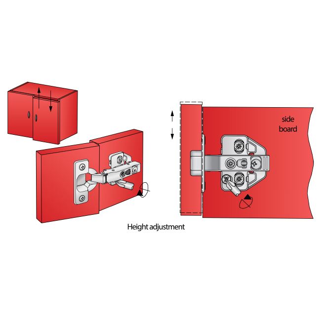 3D Soft-Close Scharnier Topfband, H0 Montageplatte mit EURO Schrauben, Eckanschlag