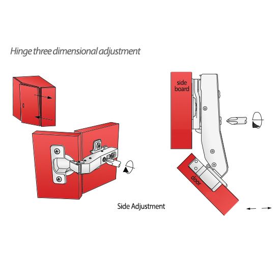 +45º Scharnier Soft-Close Topfband, H2 Montageplatte mit EURO Schrauben für Eckschränke