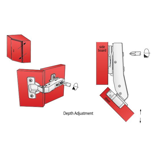 +45º Scharnier Soft-Close Topfband, H2 Montageplatte mit EURO Schrauben für Eckschränke