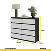 GABRIEL - Kommode / Sideboard mit 8 Schubladen - Schwarz Matt / Weiß Matt H92cm B120cm T33cm