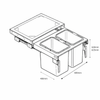 Mülleimer Mülltrennung - 2x15L oder 2x20L- 60cm Küchenschrank