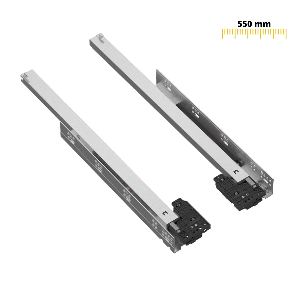 Soft-Close Unterflurführungen Schubladenschienen, Vollauszug 550mm